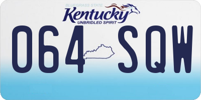 KY license plate 064SQW