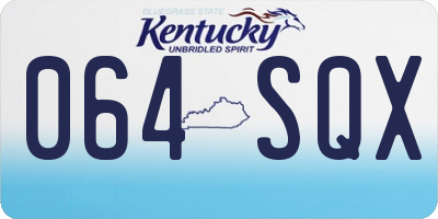 KY license plate 064SQX
