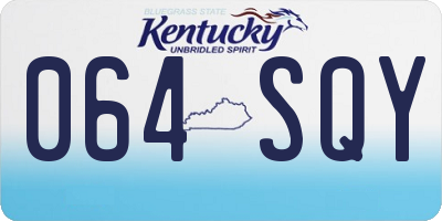 KY license plate 064SQY