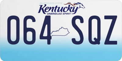 KY license plate 064SQZ