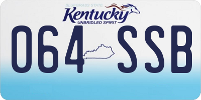 KY license plate 064SSB