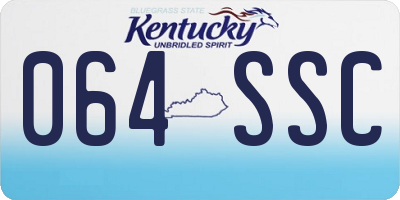 KY license plate 064SSC