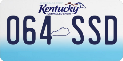 KY license plate 064SSD