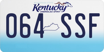 KY license plate 064SSF