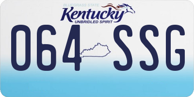 KY license plate 064SSG