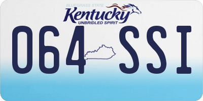 KY license plate 064SSI