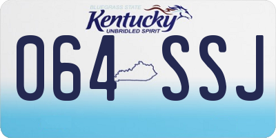 KY license plate 064SSJ