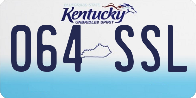 KY license plate 064SSL