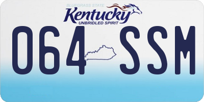KY license plate 064SSM