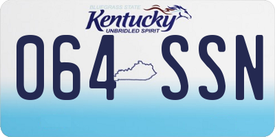 KY license plate 064SSN