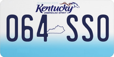 KY license plate 064SSO