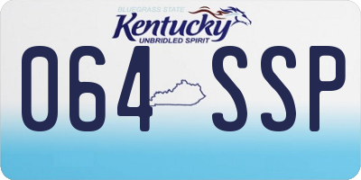 KY license plate 064SSP
