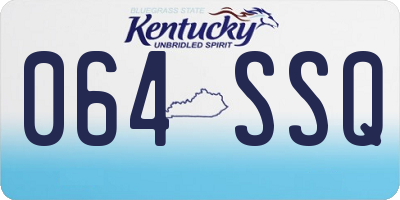KY license plate 064SSQ