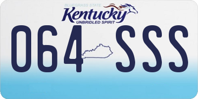 KY license plate 064SSS