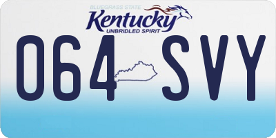 KY license plate 064SVY