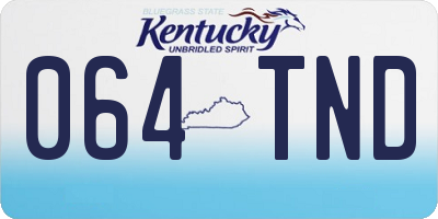 KY license plate 064TND