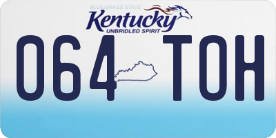 KY license plate 064TOH