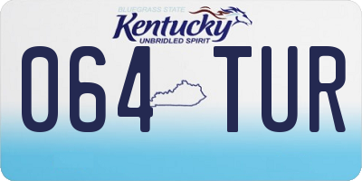 KY license plate 064TUR