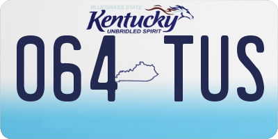 KY license plate 064TUS