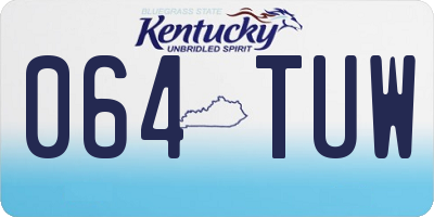 KY license plate 064TUW