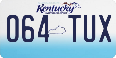 KY license plate 064TUX