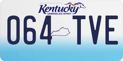 KY license plate 064TVE
