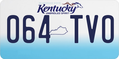 KY license plate 064TVO