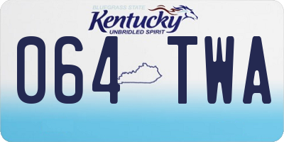 KY license plate 064TWA