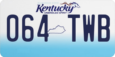 KY license plate 064TWB