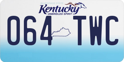 KY license plate 064TWC