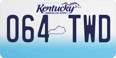 KY license plate 064TWD