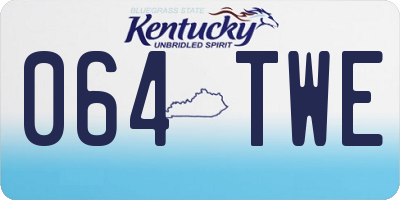 KY license plate 064TWE