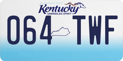 KY license plate 064TWF