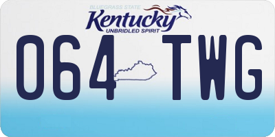 KY license plate 064TWG