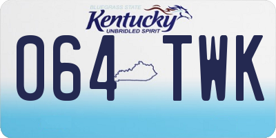 KY license plate 064TWK