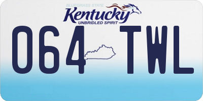 KY license plate 064TWL