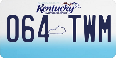KY license plate 064TWM