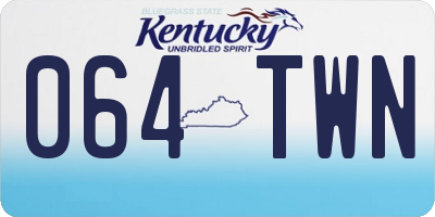 KY license plate 064TWN
