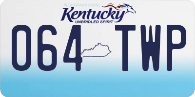 KY license plate 064TWP