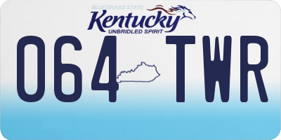KY license plate 064TWR