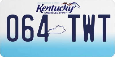 KY license plate 064TWT