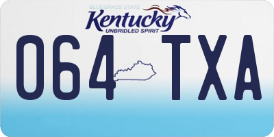 KY license plate 064TXA