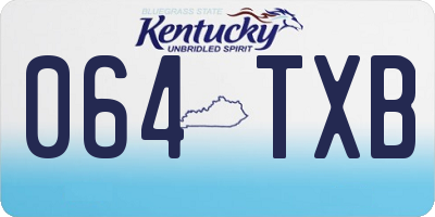 KY license plate 064TXB