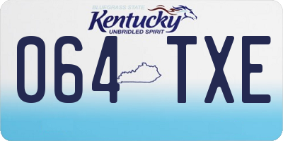 KY license plate 064TXE