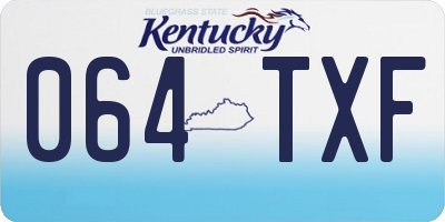 KY license plate 064TXF
