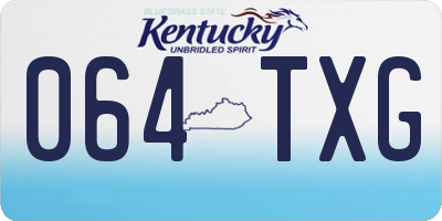 KY license plate 064TXG