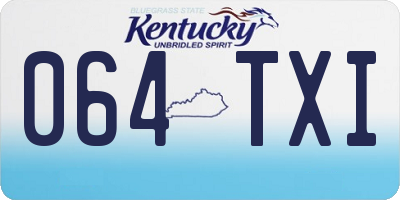 KY license plate 064TXI