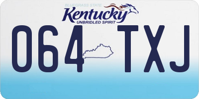 KY license plate 064TXJ
