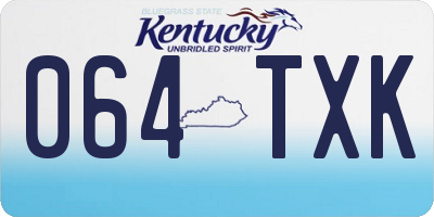 KY license plate 064TXK