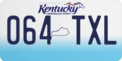 KY license plate 064TXL